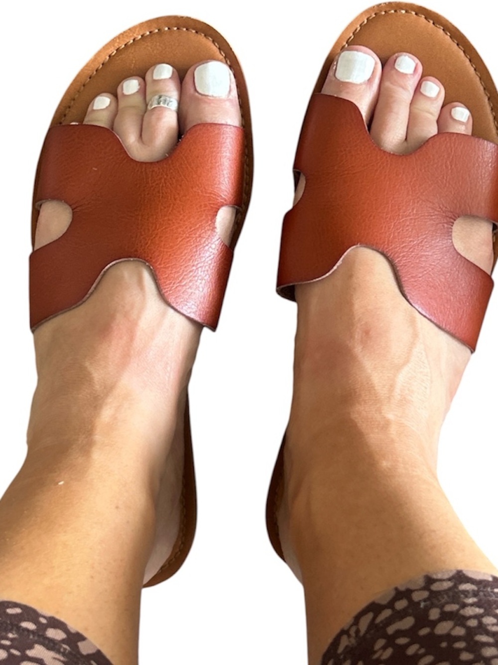 Universal Thread Tan Slide Sandals with Cutout Strap - Picture 6 of 6